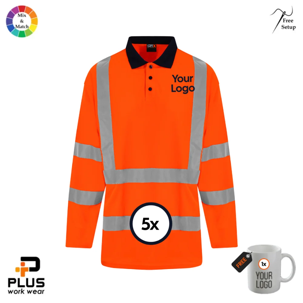 Pro RTX Long Sleeve Hi-Vis Polo 5-Pack